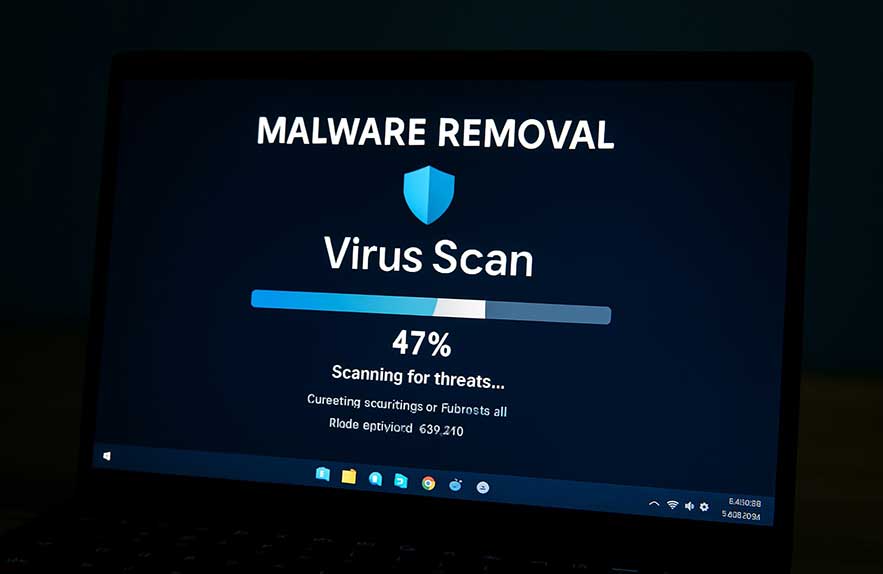 Windows 11 malware scan running on desktop using best free malware removal tool