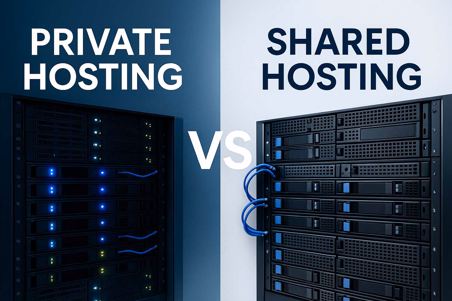 private cloud hosting comparison with shared hosting in 2025